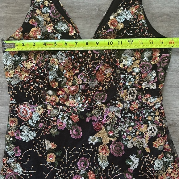 Sam Edelman size 6 sequin Floral Black Maxi Dress - Picture 6 of 9